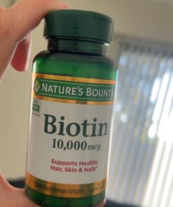 Nature's Bounty Biotin, Supports Healthy Hair, Skin and Nails, 10,000 mcg, Rapid Release Softgels, 120 Ct Unflavored 120 Count (Pack of 1) 30 61Vposc0sSL