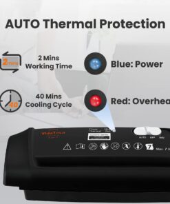 Mini Paper Shredder Without Basket,VidaTeco 7-Sheet Strip Cut Shredder for Home Use, Also Shreds Card/Staple,Small Portable with Extendable Arm,Durable&Fast with Jam Proof(ETL) 16 61VpvDlRL