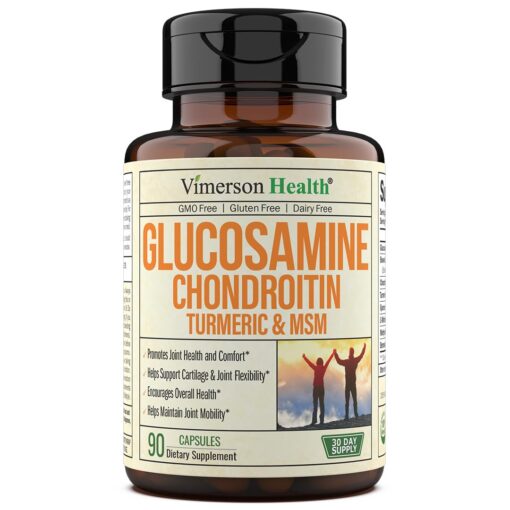 Glucosamine Chondroitin MSM Turmeric Boswellia - Joint Support Supplement. Antioxidant Properties. Helps with Inflammatory Response. Occasional Discomfort Relief for Back, Knees & Hands. 90 Capsules Glucosamine Chondroitin