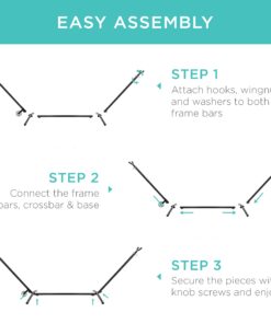 Best Choice Products Portable Heavy-Duty 9ft Steel Hammock Stand w/Built-in Wheel, Carrying Case, Weather-Resistant Finish, 450lb Capacity 29 61VvASAryFS