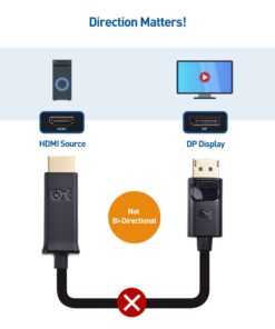 Cable Matters Unidirectional DisplayPort to HDMI Cable 6 ft, Gold-Plated DP to HDMI Cable, Display Port to HDMI Adapter Cable, 6 Feet 14 61VwGrljLEL