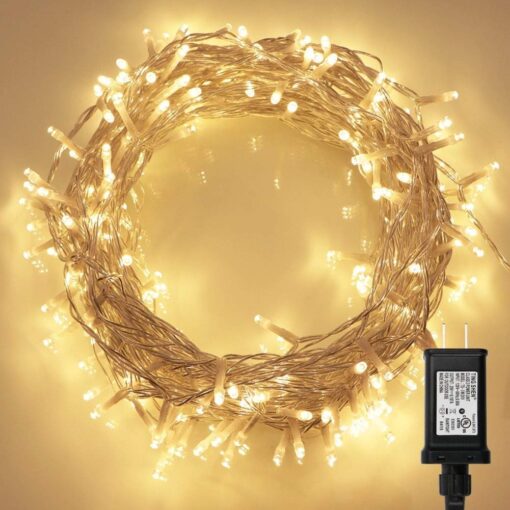 koopower 200 LED Indoor String Lights with Remote and Timer, 65ft Linkable (Max 162.5 FT) Fairy Lights, Plug-in String, 8 Modes, Dimmable for Bedroom Wedding Party Christmas Lights in Warm White 200 LED (Warm White)