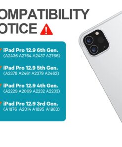 Alternative view of CHESONA iPad Pro 12.9 inch 2022 Case with Keyboard, Keyboard (for 12.9-inch iPad Pro - 6th Generation, 5th/4th/3rd Generation) - Wireless Detachable - with Pencil Holder for 2022 iPad Pro 12.9 Black