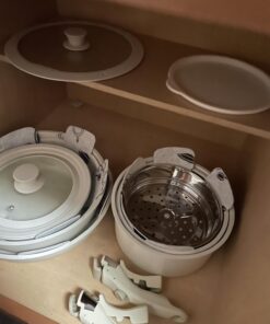 CAROTE 21pcs Pots and Pans Set, Nonstick Cookware Set Detachable Handle, Induction Kitchen Cookware Sets Non Stick with Removable Handle, RV Cookware Set, Oven Safe Cookware Set Cream White 21 pcs Granite Set 20 61VyM4EOcIL