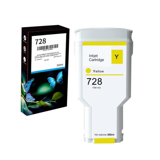 Aomya Compatible HP 728 Ink Cartridge 300ml F9K15A for Printers DesignJet T730 36-in Printer, DesignJet T830 24-in MFP, DesignJet T830 36-in MFP (Yellow) Yellow