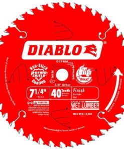 Freud D0740A Diablo 7-1/4 40 Tooth ATB Finishing Saw Blade with 5/8-Inch Arbor, Diamond Knockout, and PermaShield Coating Portable 13 61VyaC8OMtL