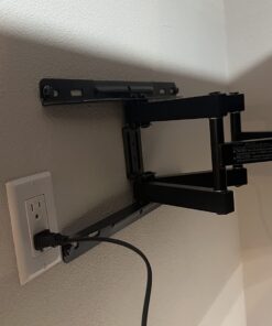 TV Wall Mount Full Motion Articulating Swivel Extension for Most 26-65 Inch Flat Curved TVs with Max VESA 400x400mm up to 88lbs, Wall Mount TV Bracket fits 12,16 inch Wood Stud by Pipishell 45 61VzuDIKvtL