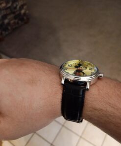 Disney Mickey Mouse Adult Vintage Articulating Hands Analog Quartz Watch Silver, Black 34 61VzxsedsYL