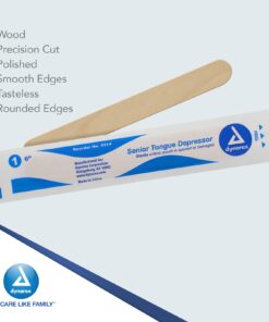 Dynarex Tongue Depressors, Sterile, 6" Senior-Sized Length, Made from Beige Birch Wood, Comes in Peel-Down Patches, 1 Box of 100 100 Count (Pack of 1) 14 61W dFAX9CL