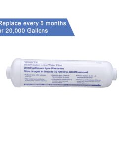 Watts Inline Water Filter 20,000 gallon Capacity- Inline Filter for refrigerator, Ice Maker, Under Sink, and Reduces Bad Taste, Odors, Chlorine and Sediment in Drinking Water 27 61W02Nf3ukL