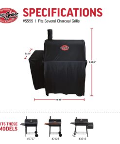 Char-Griller 5555 Grill Cover, Fits Models: 3018, 2121, 2222, 2828, 2727, 2929, 1224, E1224, 1329, 1334, Black 28 61W0Jl7AODS