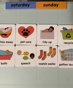 Magnetic Daily Visual Schedule for Kids at Home - Create Your Own Routine Chart for Kids & Toddlers (Morning and Bedtime) - Picture Board - Behavior Reward Chore - Autism ADHD (72 Magnets + Board) 72 Magnet Pack + Board 17 61W2OtOwWL