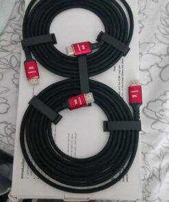 Snowkids 10K 8K HDMI 2.1 Cable 10FT 2-Pack, 48Gbps Certified High Speed HDMI® Braided Cord (8K@60Hz, 4K@120Hz) HDCP 2.2&2.3, DTS:X, eARC,HDR10, Dynamic HDR, Compatible with Roku TV/HDTV/PS5/Blu-ray 10 feet Red 25 61W2PlFfvIL