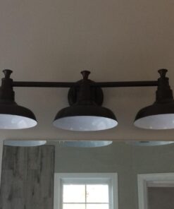 Design House 520320 Kimball Industrial Farmhouse 3-Light Indoor Bathroom Vanity Light with Metal Shades for Over the Mirror, Coffee Bronze 42 61W2ak rN6L