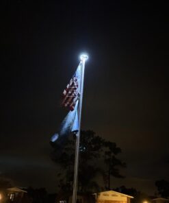 Deluxe Flag Pole Light Solar Powered - 1300 Lumen Solar Light for Flagpole - Light Up American Flag Outdoor with Solar Flag Pole Light from Dusk to Dawn for 12+ Hours - 100% Coverage Silver Flag Light Deluxe Silver 39 61W4qQNNE6L