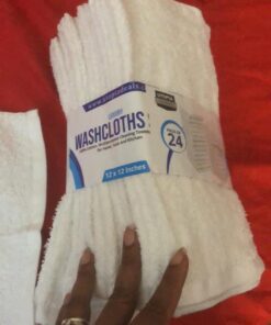 Utopia Towels Cotton Washcloths Set - 100% Ring Spun Cotton, Premium Quality Flannel Face Cloths, Highly Absorbent and Soft Feel Fingertip Towels (24 Pack, White) 24 45 61W5BKMPERL