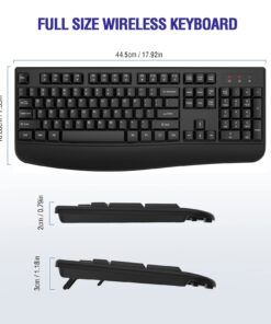 Loigys Wireless Keyboard, 2.4G Full-Sized Ergonomic Wireless Computer Keyboard with Wrist Rest for Windows, Mac OS Laptop/PC/Desktop/Notebook (Black) Black 29 61W5LK1b6ZL
