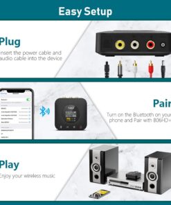 1Mii B06HD+ Hi-Res Bluetooth 5.1 Music Receiver for Home Stereo w/LDAC, Hi-Fi Bluetooth Adapter w/Audiophile DAC aptX HD Volume Control OLED Display, Wireless Audio Adapter for AV Receiver/Amplifier Black 29 61W5yz9r8aL