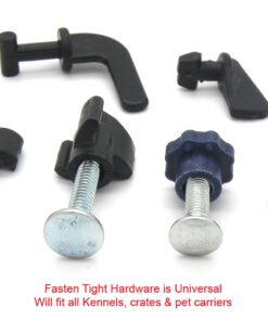Fasten Tight Kennel Hardware - Silver 12 Pack (12 Pairs of Nuts Bolts) Pet Carrier Metal Replacement Fasteners 8 61W6oeY75oL