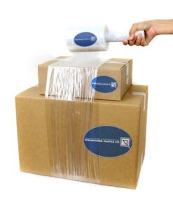 International Plastics Co. Industrial Mini Stretch Film Wrap with Handle 5" 1000 ft Pallet Wrap Moving Supplies Shrink Wrap Cling Packaging Heavy Duty (2 Pack, Clear) 2 Pack 13 61W91elQEYL