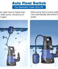 Yescom 1HP Submersible Water Pump 3434GPH 750W Clean/Dirty Water Pumps with Automatic Float Switch for Swimming Pool Garden Tub Pond Flood Drain 1 HP 19 61WBGUQq xL