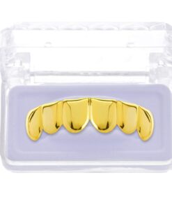 Alternative view of metaltree98 Plain Grillz 14k Gold Plating Upper Top Grillz Teeth 2pc Molding Bar L001G / Made in Korea