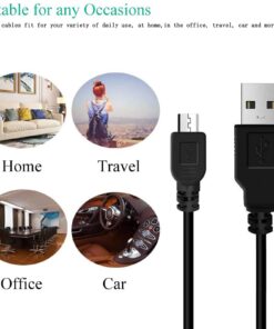 DTOL PS3 Controller Charger Cable Ring Mini USB Data Charging Cord for PS Move Playstation 3 Wireless Controller, TI84 Plus CE, Digital Camera 10ft 2 Pack 9 61WC03L L