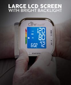 Care Touch Digital Wrist Blood Pressure Monitor, Wrist BP Cuff for Adults Size 5.5-8.5", Blood Pressure Monitors for Home Use, Automatic High Blood Pressure Machine with Batteries & Protective Pouch 23 61WCVz gQCL