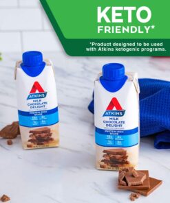Atkins Milk Chocolate Delight Protein Shake, 15g Protein, Low Glycemic, 2g Net Carb, 1g Sugar, Keto Friendly, 12 Count 23 61WElQnnLjL