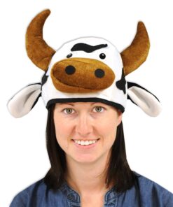Alternative view of Beistle NoveltBeistle Unisex Plush Cow Head Hat – Western Themed Novelty Cap, Farm Animal Party Supplies, Halloween Costume Headwear, Photo Booth Prop, Dress Up Accessory