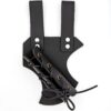 Armory Replicas - Genuine Bovine Leather Hawk Wood Sword Frog - Medieval Inspired Adjustable LARP Sabre Rapier Sword Weapon Frog Holster Holder Accessory Black Right