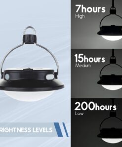 Alternative view of SUBOOS Gen 2 Pro LED Camping Lantern Rechargeable, Tent Light 300LM with Angles Adjustable, 5 Light Modes, 200h Runtime, 5200 Capacity Power Bank, for Camping, Hiking, Hurricane, Emergency, Outage Black