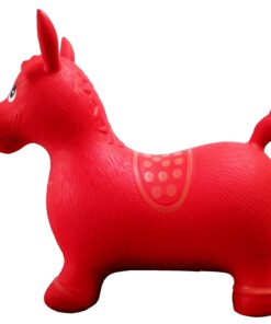 AppleRound Horse Bouncer with Hand Pump, Inflatable Space Hopper, Ride-on Bouncy Horse (Red) Red 23 61WIhS7ZmDL