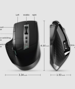 Rapoo Bluetooth Wireless Mouse, 4 Adjustable DPI Rechargeable , Multi-Device (3 Bluetooth+USB) Programmable Ergonomic Mouse with Side Roller, Laser Mouse for Laptop Desktop PC 36 61WJRDH9wfL