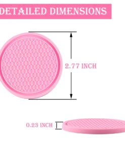 SINGARO Car Cup Coaster, 4PCS Universal Non-Slip Cup Holders Embedded in Ornaments Coaster, Car Interior Accessories, Pink 19 61WJes7j nL