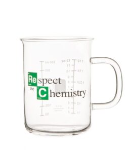 Alternative view of Cool TV Props Breaking Bad Mug – Beaker Coffee Mug – “Respect the Chemistry Breaking Bad Merchandise – Glass Breaking Bad Coffee Mug 12 oz (400mL)