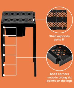 LockerMate Adjust-A-Shelf Locker Shelf & Organizer, Extends to Fit Your Locker, Includes Storage Drawer, Black Shelf with Drawer 10 61WKv1ie KL