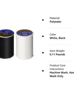 2-Pack - BLACK & WHITE - Coats & Clark Dual Duty All-Purpose Thread - One 400 Yard Spool each of BLACK & White 8 61WNvRRMn2L