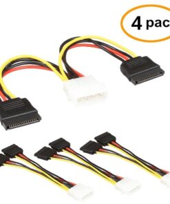 XGATML TxLove 4 Pack 6-Inch/15CM 4pin to 15pin SATA Power Splitter Cable Hard Drive HDD SSD 12 61WPolyz0L