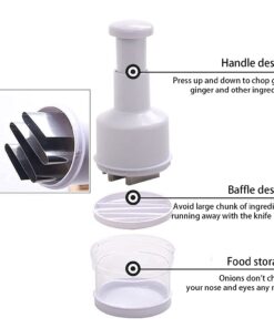 Galactic Brain Manual Vegetable Chopper, Handheld Food Chopper, Easy to Clean Manual Slicer Dicer Mincer, Slap Press Chopper Mincer for Vegetables Onions Salads and More One Color 8 61WPvZaWQL