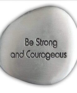 Be Strong and Courageous Soothing Stone, Worry Stone for Calming Anxiety and Stress, 1 1/2 Inches, by Cathedral Art Be Strong One Size