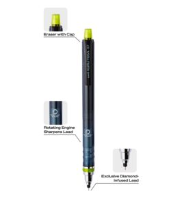 uni-ball Kuru Toga Mechanical Pencil with 0.7 mm Lead Refills & Pencil Erasers, HB #2 Black 24 61WSN9sr3L 1