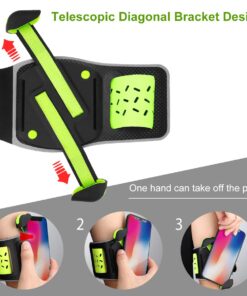 Sinkry Cell Phone Armband, Phone Holder for Running, Sports Arm Bands for iPhone 11 Pro Max/X XR XS Max/ 8 Plus/7 Plus/6S Plus/6 Plus and Other 4~6.5 Inch Phones (Green) Green 15 61WSijj1kL