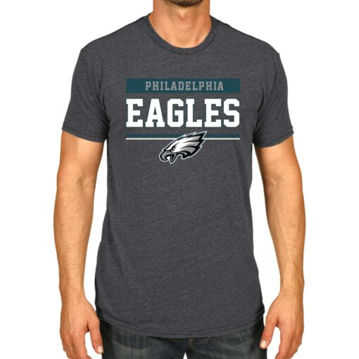 Team Fan Apparel NFL Adult Team Block Tagless T-Shirt - Cotton Blend - Charcoal - Perfect for Game Day - Comfort and Style (Philadelphia Eagles - Black, Adult Large)