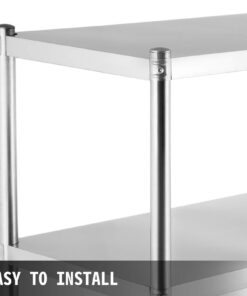 Happybuy Stainless Steel Shelving 47x18.5x60 Inch 4 Tier Stainless Steel Shelving Unit Shelving Units and Storage Heavy Duty Shelf for Kitchen Commercial Office Garage Storage 330lb Per Shelf 21 61WUyzow6L