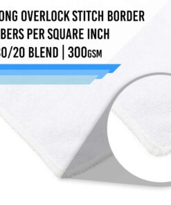 Alternative view of The Rag Company - All-Purpose Microfiber Terry Cleaning Towels - Commercial Grade, Highly Absorbent, Lint-Free, Streak-Free, Kitchens, Bathrooms, Offices, 300gsm, 14in x 14in, White (12-Pack)