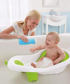 Fisher-Price 4-in-1 Sling 'n Seat Tub, Green, Convertible Baby to Toddler Bath Tub with Seat and Toys Standard Packaging 22 61WVUUdEMtL