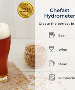 Chefast Triple-Scale Hydrometer Kit with Plastic Test Jar for Wine, Beer, Mead and Kombucha - Alcohol Tester, Hydrometer Alcohol, ABV, Brix and Gravity Tester - Home Brewing Supplies, 0-200 Proof Hydrometer with Plastic Cylinder Test Jar 18 61WYg9wb7aL