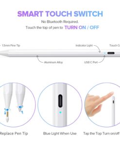 Stylus Pen for iPad 9th&10th Generation-2X Fast Charge Active Pencil Compatible with 2018-2023 Apple iPad Pro11&12.9 inch, iPad Air 3/4/5,iPad 6-10,iPad Mini 5/6 Gen-White White 22 61WYpKEkFoL