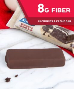 Atkins Cookies & Creme Protein Meal Bar, High Fiber, 13g Protein, 2g Sugar, 4g Net Carb, Meal Replacement, Keto Friendly, 5 Count 18 61WYuKygahL 1